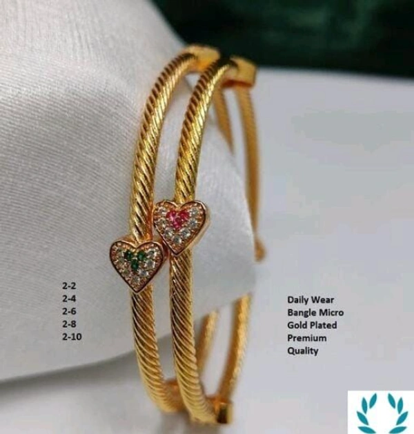  Daily Wear Gold Plated American Diamond Bangles - 2.6